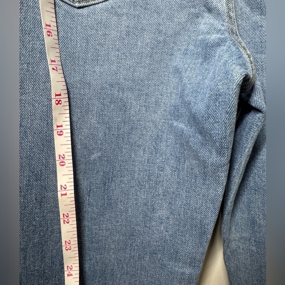 Frank & Eileen Monaghan Button Fly High Rise Raw Hem Straight Leg Mom Jeans 28 - Picture 12 of 16